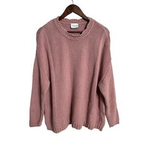 Wrap London Textured Moss-Stitch Pullover Sweater Organic Cotton Womans 14